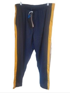 I5 Apparel Navy Blue And Yellow Stripe Track Sweatpants Mens Size XL NWT
